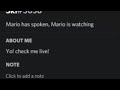 Mario is checking me live
