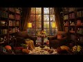 Autumn Home Library ASMR Ambience☕️🍁📖Cat Purring, Page Turning, Tea Pouring in the Cozy Autumn Rain