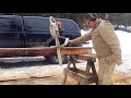 Timber frame Texas longhorn squeeze chute Part 2 milling the logs