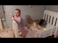 Sassy Baby Argues With Dad About First Night In Big Girl Bed!😭. Refuses To Let Husky Leave!