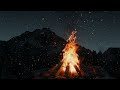 🔥 Crackling Snowy Campfire | Get Warm by the Fire ☃️