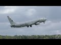 [4K] US Navy Boeing P8 Poseidon Long Takeoff at Prestwick Airport