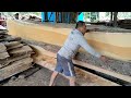 Shake the world!! Dramatic cutting of the largest and longest sacred wood in the sawmill