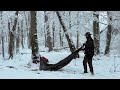 Surviving A Snowstorm: 2DAY SoloCamping And Building AWaterproof Shelter