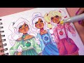 drawing fruits as humans ♡ ft. Arrtx oros 66 pastel markers set [unbox & review]
