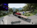 BeamNG, Realistic Driving Towing Expensive Car Through Narrow Roads T300RS + H-Shifter, Wheel Cam 4K