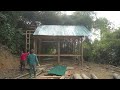 Techniques making iron roofs for wooden houses - Building log cabin, farm life, free bushcraft