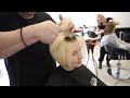 SUPER HAIRCUT - STACKED BLONDE PIXIE BOB CUT WITH UNDERCUT