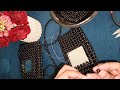 Attaching Mirror to Beaded bag | Mirror Beaded Bag| Beaded bag with mirror | DIY Mirror Crystal bag