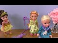 Playdate at Cinderella ! Elsa and Anna toddlers - horses - surprises - nail polish - painting