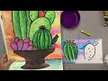 Watercolor on Cacti Stilllife.