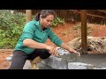 Kitchen construction. Fill the kitchen floor with sand and cement - Diệp Chi family