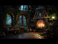 Inside the Gardener's Cozy Cottage, Crackling Fire Sounds and Nature Ambience