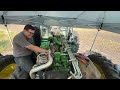 John Deere 8R 370 9.0L engine wiring harness repair.