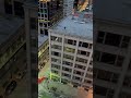 Severe wind storm blows out window from high rise building