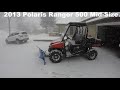 Polaris Ranger 500 plowing snow12:25:2017