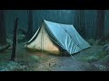 Overnight in the tent during heavy rain and thunderstorms for sleep and relaxation | tent camping