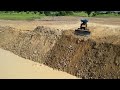 Ep6. OMG!! Today get the big land sinking, KOMATSU dozer pushing stones to repair these problems