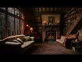 Deep Sleep in a Cozy Cabin Ambience | Sleep White Noise Rain Sounds & Crackling Fire Sleep Sounds