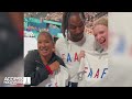 Simone Biles, Suni Lee & U.S. Gymnasts Get SURPRISED w/ FAAFO Shirts at Paris Olympics (EXCLUSIVE)