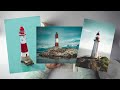 TEXTURED Lighthouse Art Using HOUSEHOLD Objects! - Go BEYOND Acrylic Pouring | AB Creative Tutorial