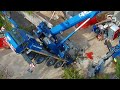 La rimozione della gru caduta in strada a Pordenone, il video in time lapse