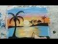 easy and simple acrylic painting #trending #viral #landscape # painting #art # craft_ideas #sunset