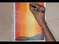 oil pastels sun scenery drawing|landscape drawing with oil pastels