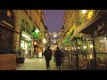🎄Paris Christmas Walk 2021 - Back Streets at night, Center of Paris [4K UHD]