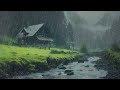 Rain Without Thunder - Goodbye stress of sleeping with Heavy Rain on the Roof in the Misty Forest