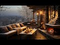 Winter Jazz Music in a Cozy Café 🎹 Smooth Jazz Background with Fireplace Sounds for Relaxation