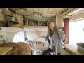Her DIY $9k Bus Tiny House - Art Studio on Board