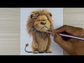Realistic painting Lion king of the jungle