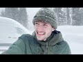 Surviving a Record-Breaking Snowstorm in a Van | (8ft/2.5m) Extreme Blizzard Camping