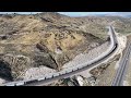 Trains Meet on Cajon Pass - 4k HD Drone Footage
