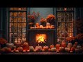 Cozy Fireplace Ambience with Crackling Fireplace Sounds, Autumn Pumpkin Hearth