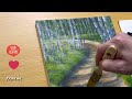How to Draw a Forest Path / Acrylic Painting for Beginners