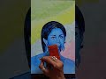 Acrylic painting for beginners portrait ( in blue color)