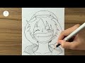How to draw Monkey D. Luffy || Easy anime drawing step by step || Easy drawing ideas for beginners