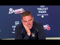 Freddie Freeman laughs about striking out against Anthony Rizzo