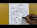 How to draw goku ultra instinct step-by-step