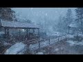 Heavy Snowstorm in hot spring resort┇Perfect Sounds for Sleep┇Howling Wind & Blowing Snow
