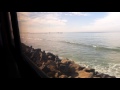 Traveling along the ocean on the Amtrak Surfliner from Los Angeles to San Diego