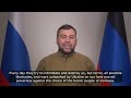 Head of Donetsk People's Republic address on referendum
