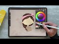 How to paint a whimsical girl portrait in Procreate