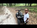 LANDEN RIDES HIS YAMAHA PW-50 DIRTBIKE & HIS 4 WHEELER BREAKS DOWN!!!😂🤣