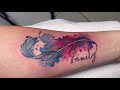 How to tattoo Watercolor feather | Real sound