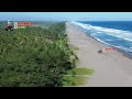 Drone terbang melayang diatas Pantai Kembar Terpadu Kebumen