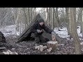 3 Day Solo Winter Snow Camp - Bushcraft, Canvas Tent, Woodstove, Bowdrill