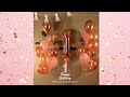 One year old Birthday balloons | Rose Gold theme First Birthday Balloons